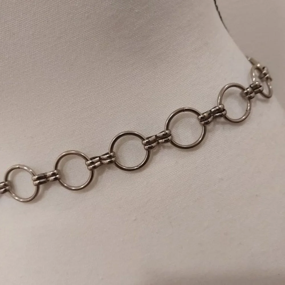 Silver Tone Metal Jump Rings Link Belt with Lanyard Style Clasp - Picture 8 of 8